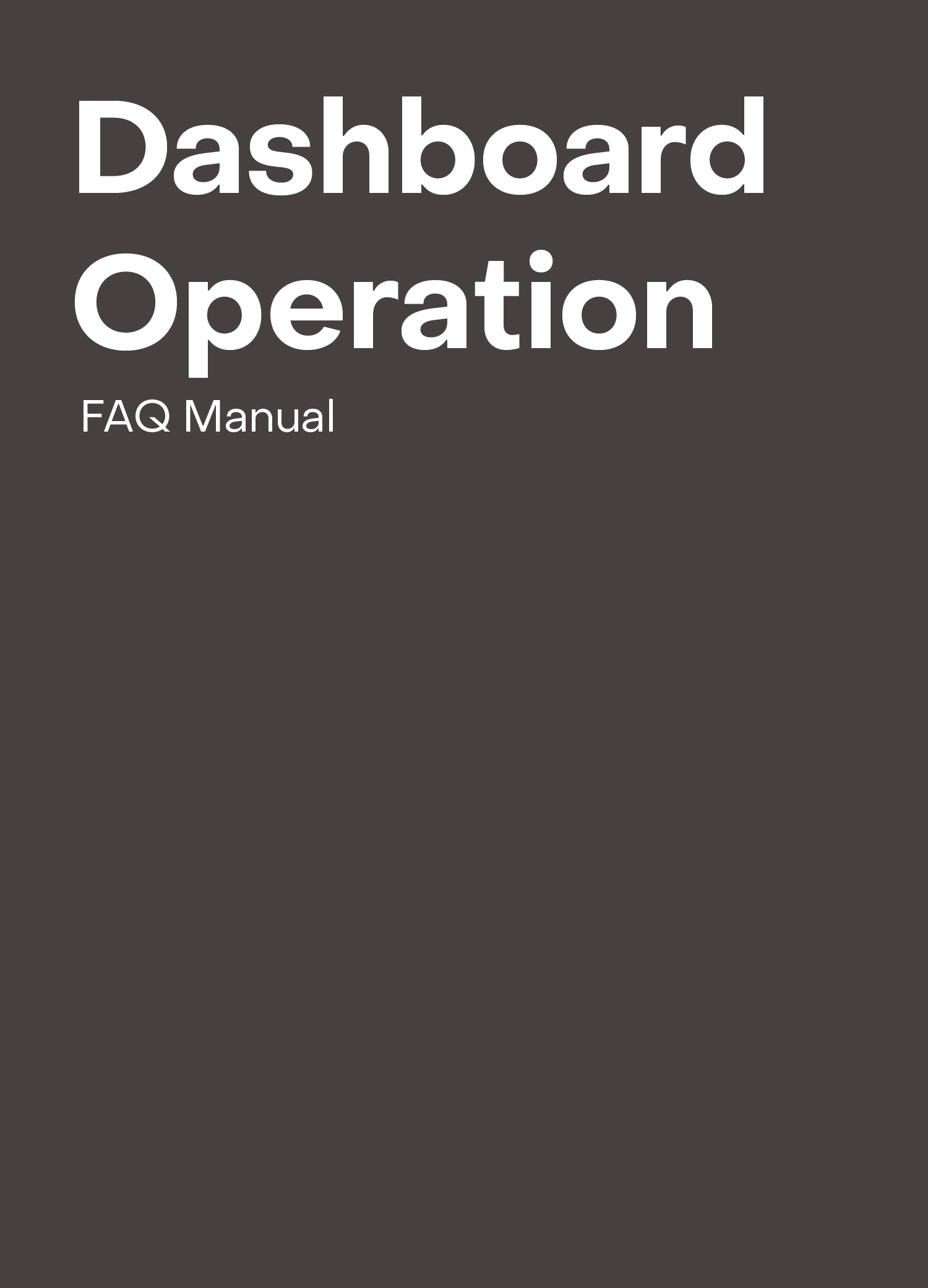 Dashboard Operations v1.0